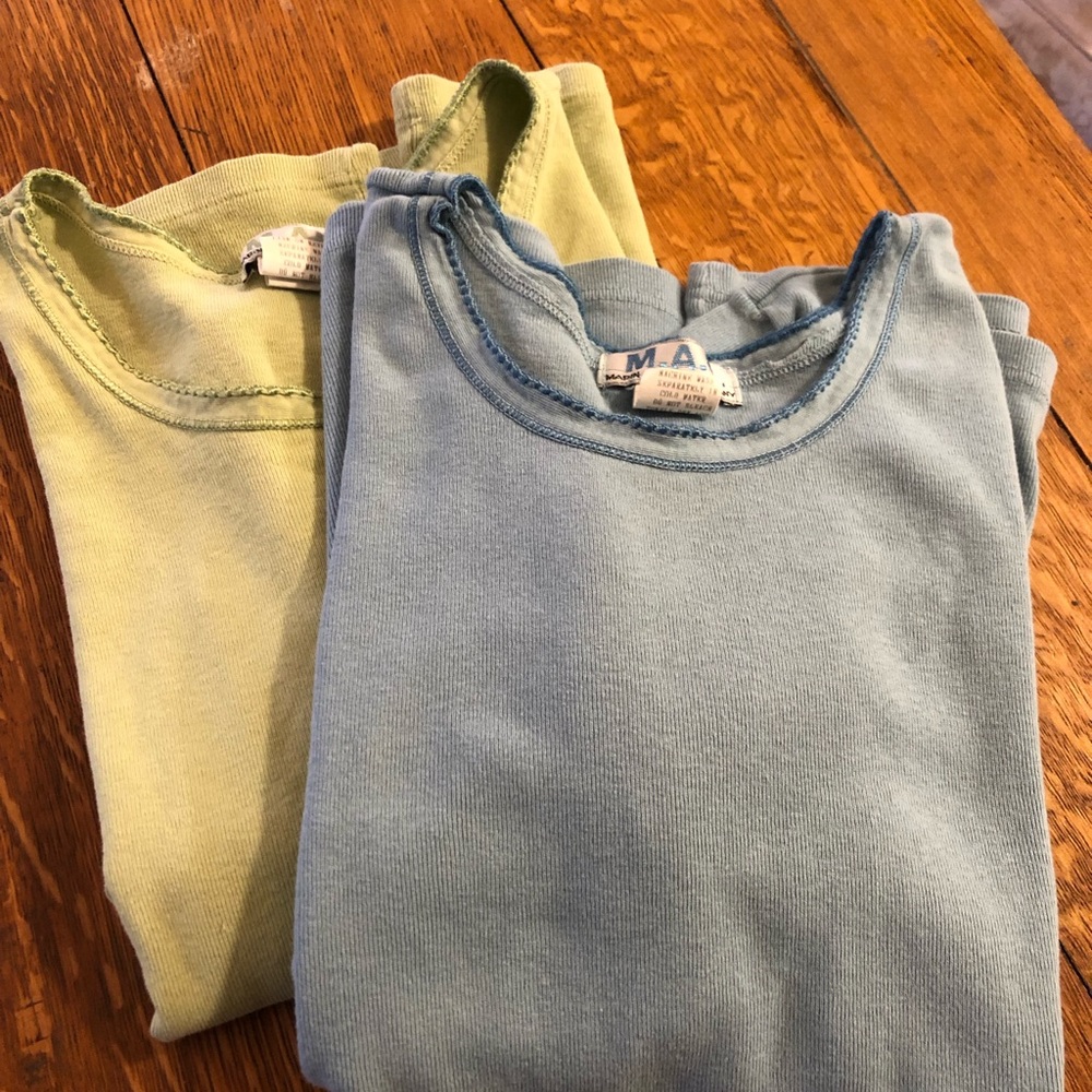 Y2K Short Sleeve Blue Cotton T-shirt, Size 1/Small by MAC Marin Apparel Company
